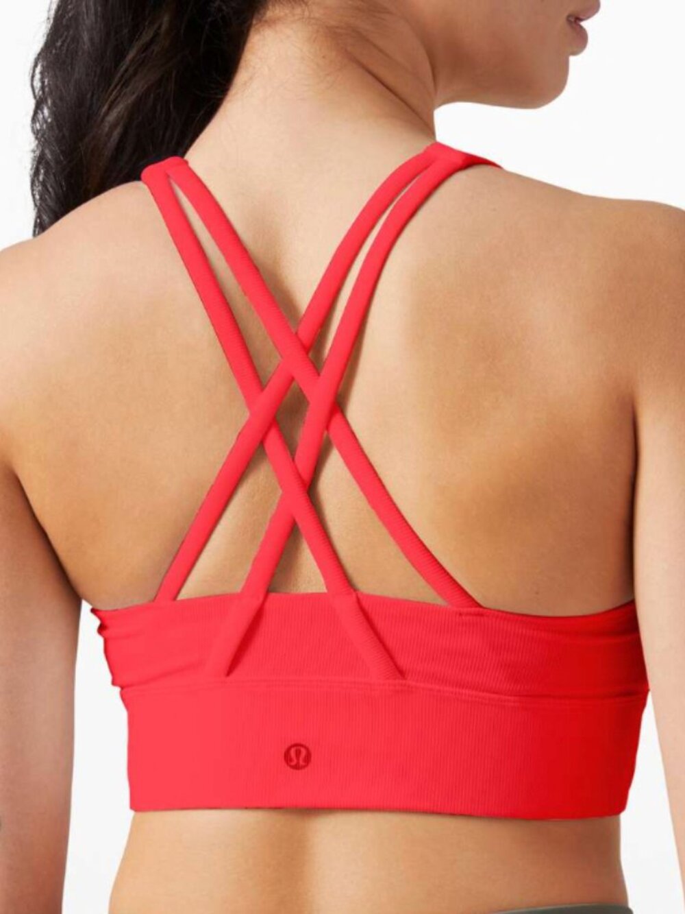 Lululemon Energy Bra High Neck Long Line red coral 4 - Picture 2 of 5
